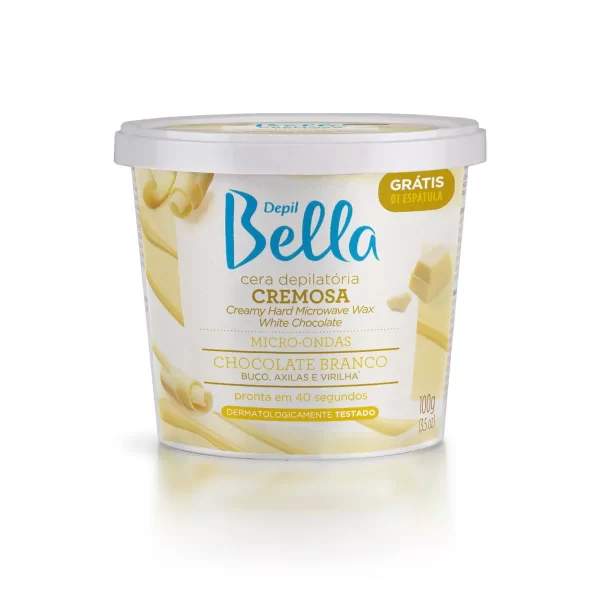 Cera Depilatória Bella - Cremosa para Micro-ondas - Chocolate Branco 100g