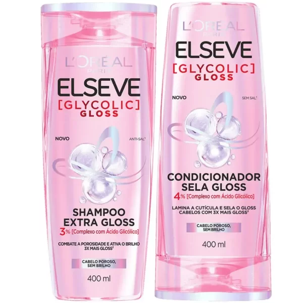 Loreal Paris Elseve - Kit Glycolic Gloss Shampoo e Condicionador 200ml