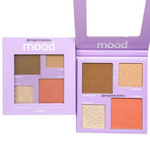 Ruby Rose - Paleta Blush, Contorno e Iluminador Over The Top Mood