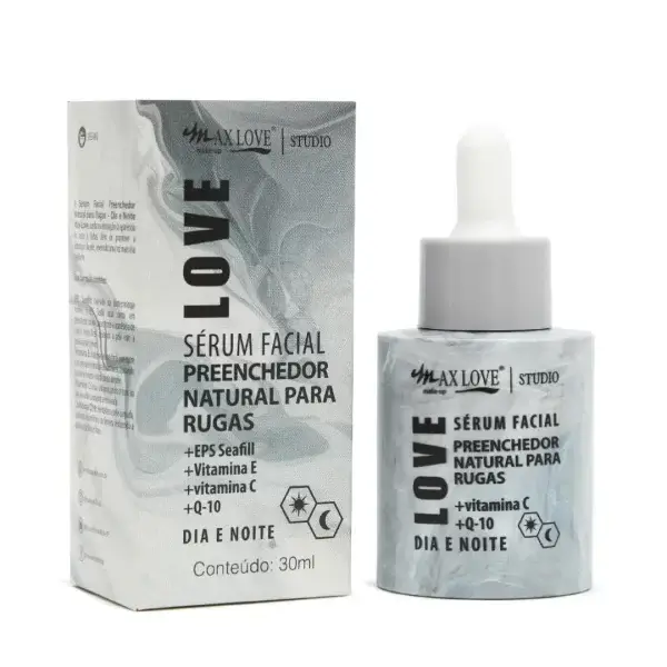 Max Love - Serum Facial Preenchedor Natural Para Rugas 30ml