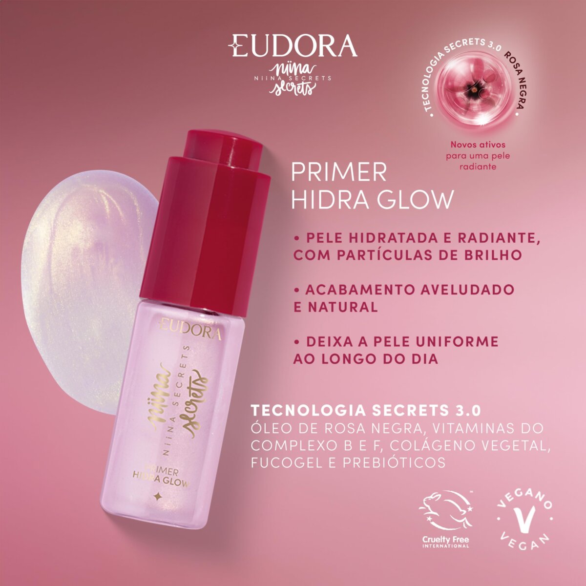 Eudora - Primer Hidra Glow Niina Secrets 16ml - Imagem 2