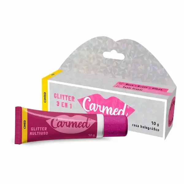 Carmed - Hidratante Labial Multifuncional Glitter 3 em 1 Tutti Frutti 10g