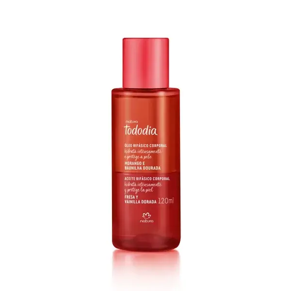 Natura - Óleo Bifásico Corporal Tododia Morango e Baunilha Dourada 120ml