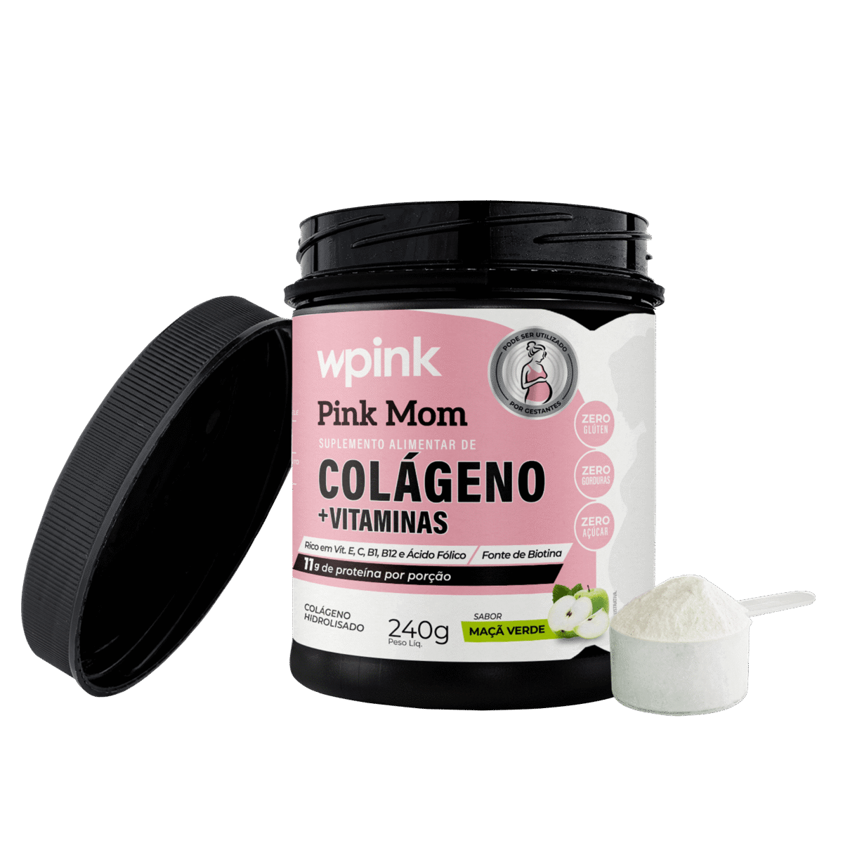 WPink - Colágeno Pink Mom de Maça Verde 240g - Imagem 1