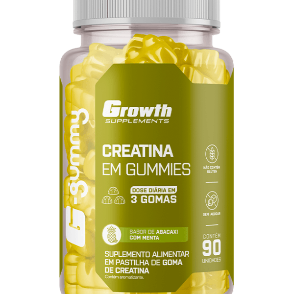 Growth - Creatina em Gummies Sabor Abacaxi Com Menta | 90 Unidades